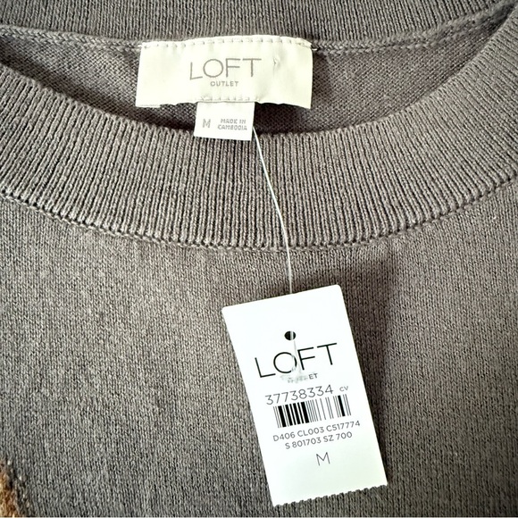 LOFT 100% Cotton Knit Dog Print Sweater Size M - Picture 6 of 7